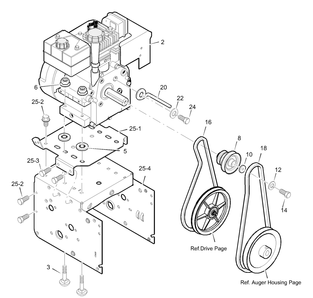 Engine Diagram and Parts List for 624504X5B 2003 Briggs and Stratton Snow Blower